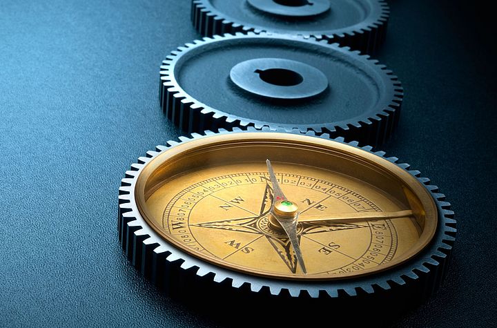 Compass and rack-wheels