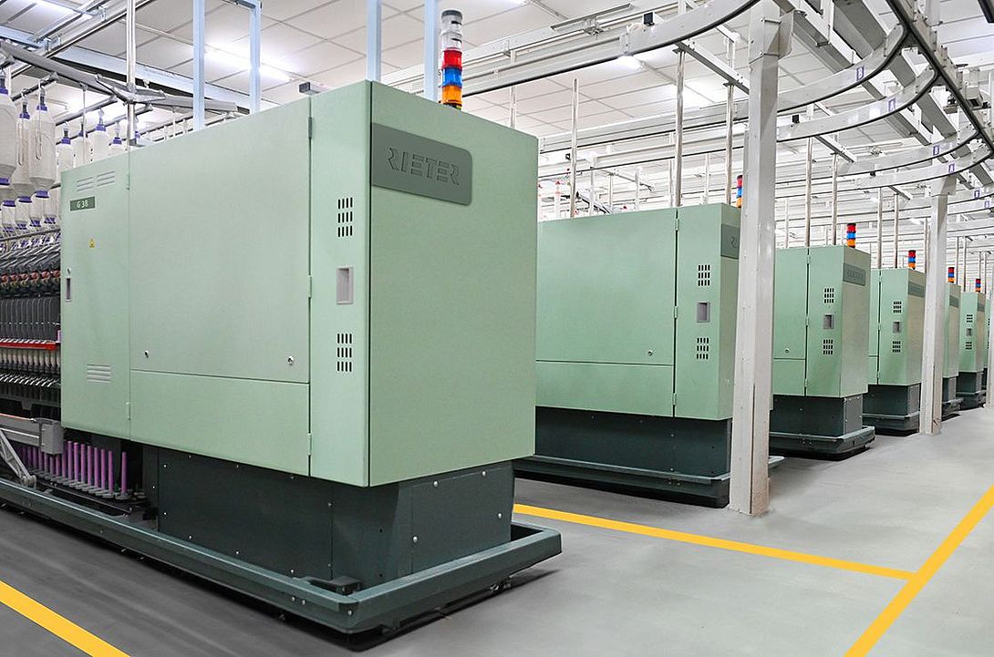 采用 SERVOtrail环锭细纱机G 38