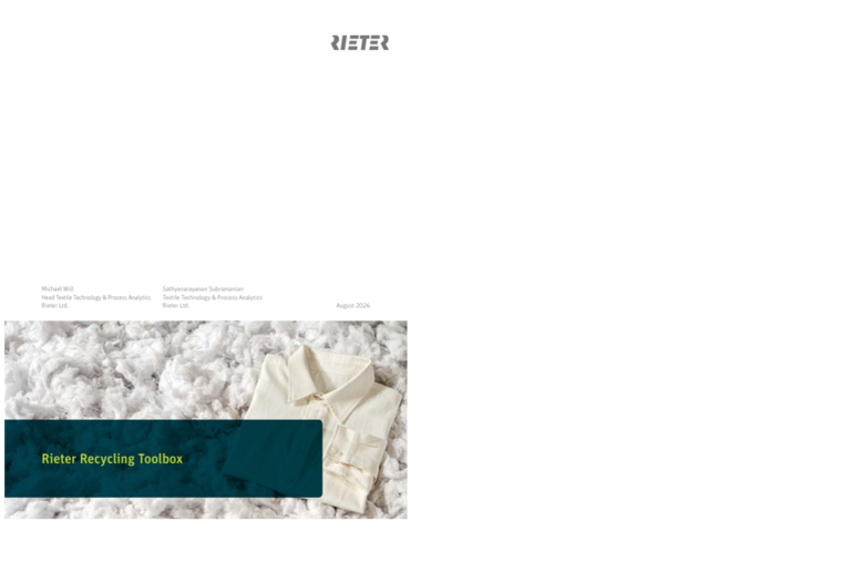 Cover of the Rieter Textile Technology Report "Recycling Toolbox"