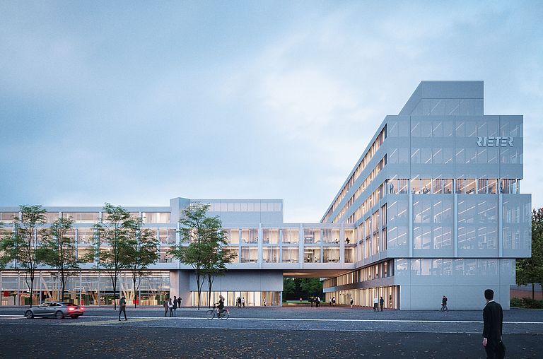 Projektstudie: Aussenansicht des Rieter Campus