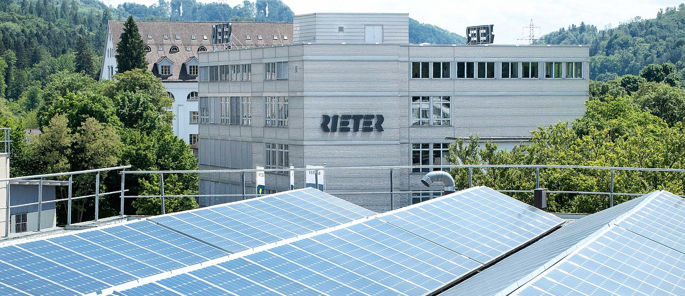 Solar Panels on Rooftop at Winterthur Headquarters with Views on Logo
