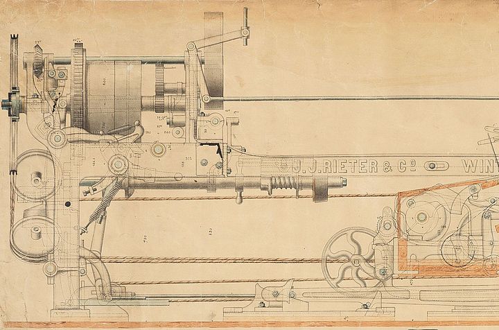 Bir Rieter makinasının çizimi