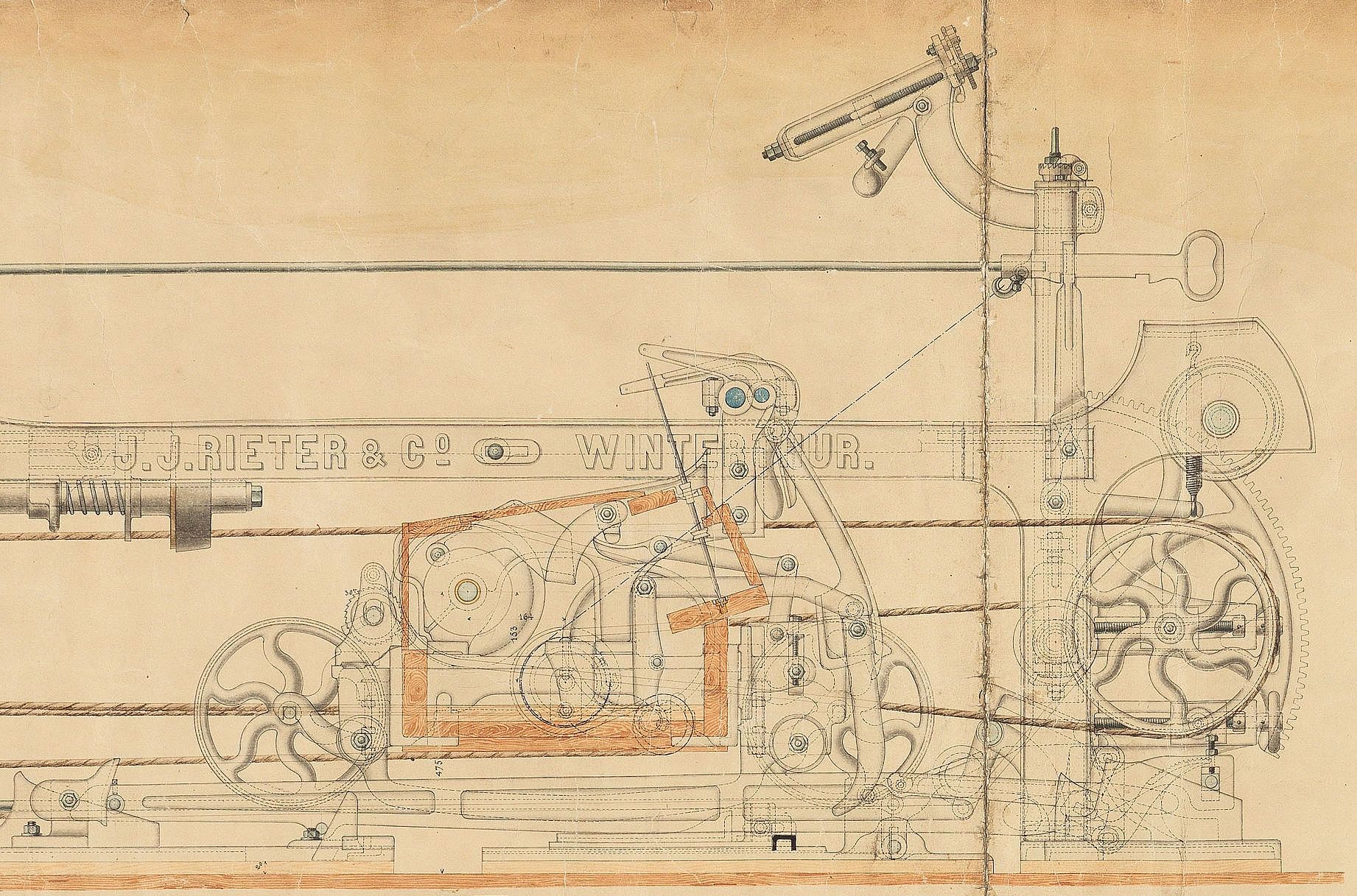 Sketch of a rieter machine