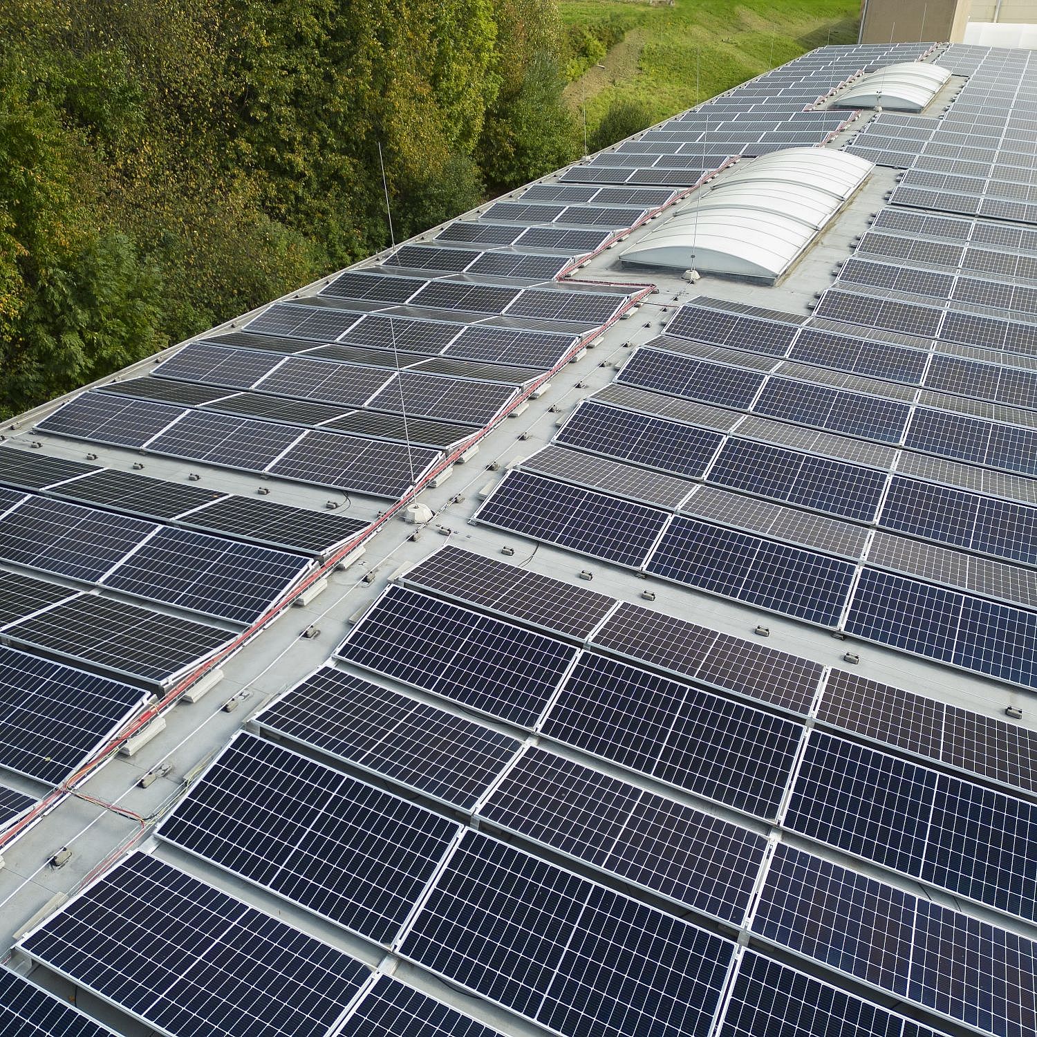 PV plant on the roof of one of Rieter's production facilities. 