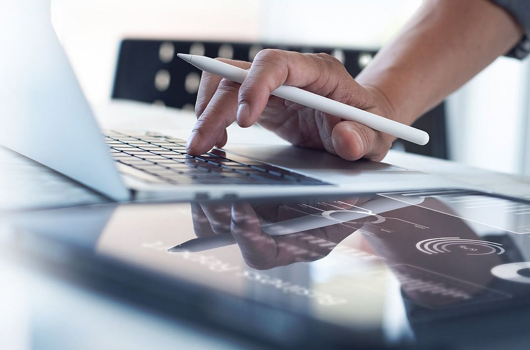 Tablet on a desk