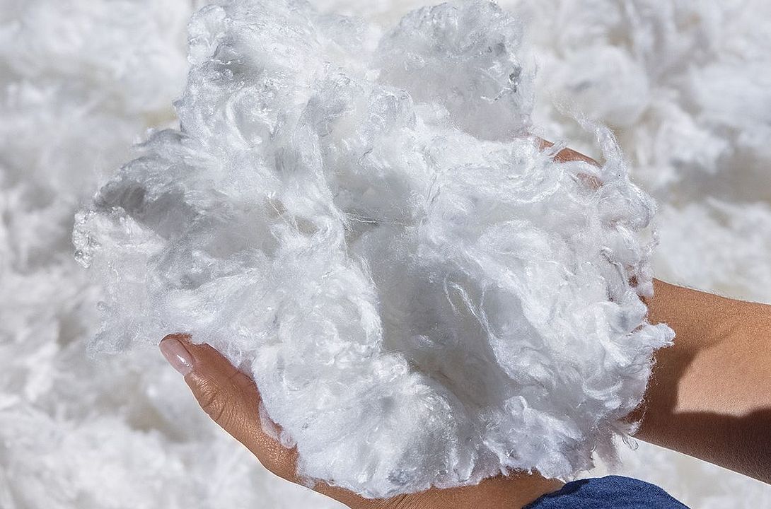 Handful of viscose fibers