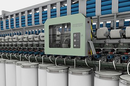 R 37 rotor spinning machine with ROBOdoff