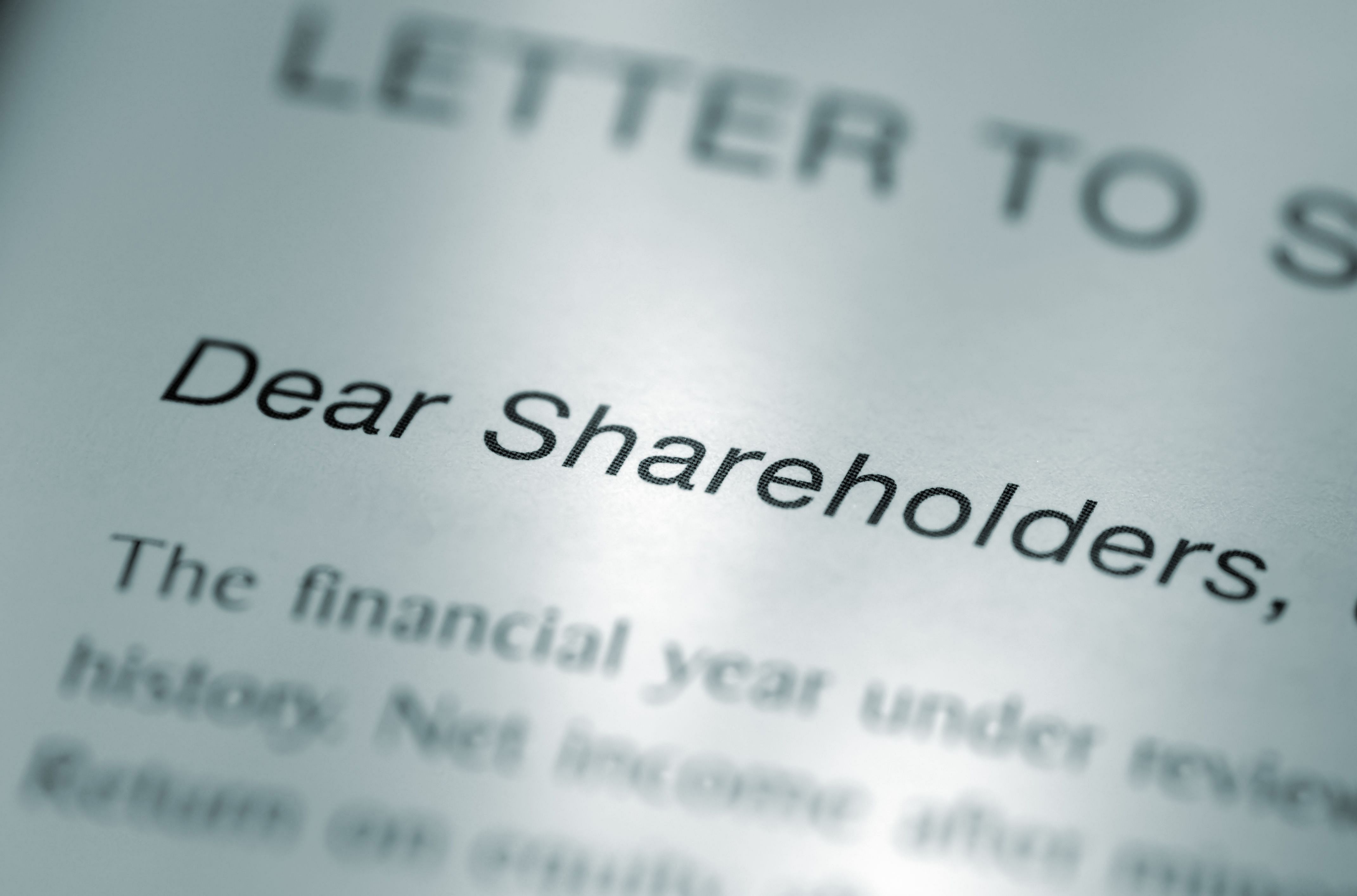 Letter to shareholders